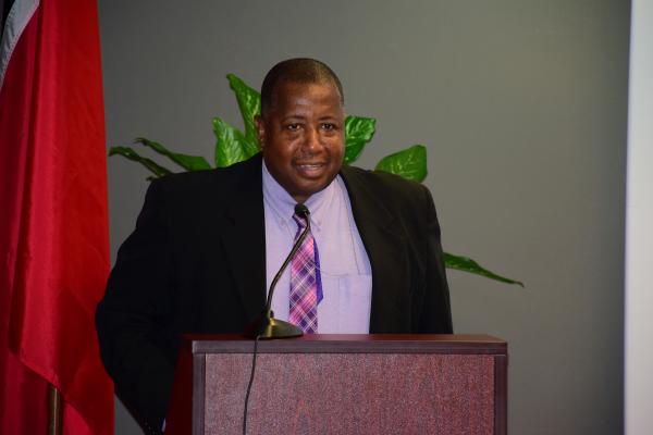 Permanent Secretary, Ministry of Energy and Energy Industries, Mr. Selwyn Lashley delivers the feature address.